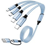 5' MPATIBY 4-in-2 Multi Charging Cable W/ Dual USB-A & USB-C Inputs (Various)