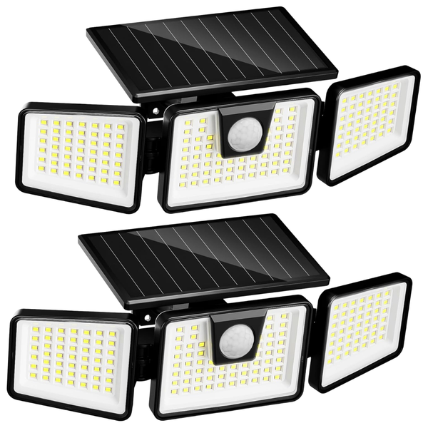 2-Pack IP65 Waterproof 156 LED Motion Sensor Solar Lights