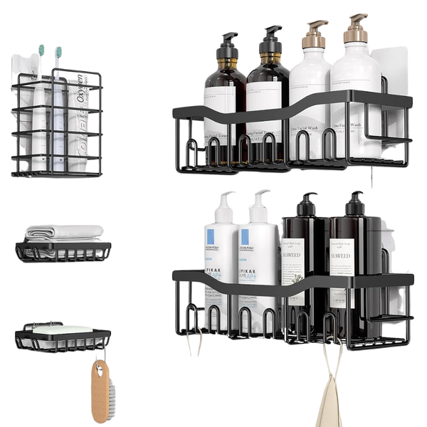 5-Pack Eudele Rustproof Stainless Steel Shower Caddy Organizers (Black)