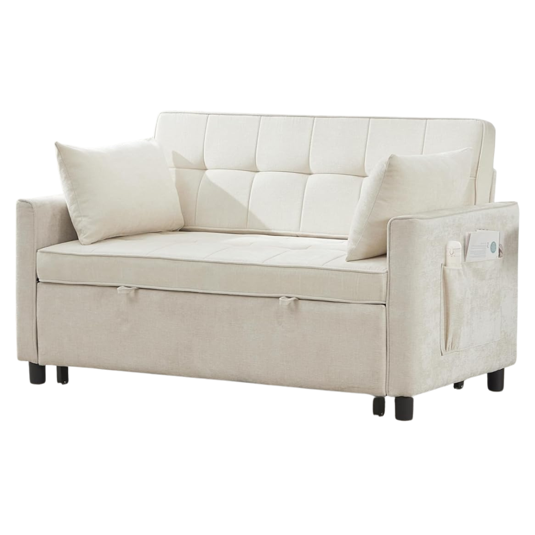 57" Chenille Convertible Sofa Bed (Various Color)