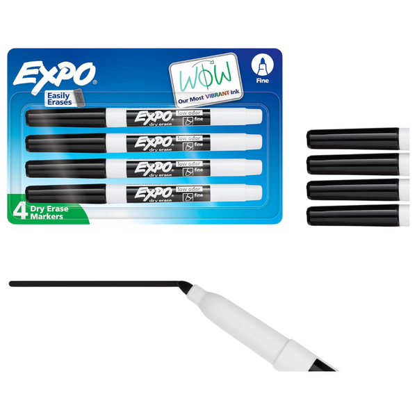 4-Count EXPO Low Odor Dry Erase Fine Tip Markers
