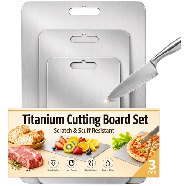 3-Pack SGS Tested 1.2mm Thick Titanium Cutting Board Set