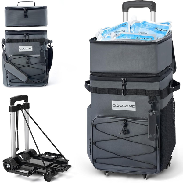72 Can Leakproof Insulated Rolling Cooler Bag w/ Handle