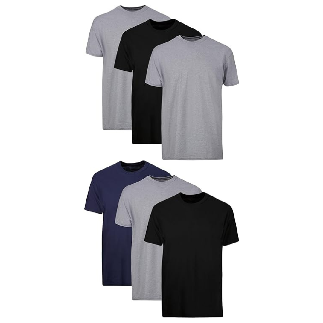 6-Pack Hanes Men's Cotton Moisture-Wicking Undershirts (Various)