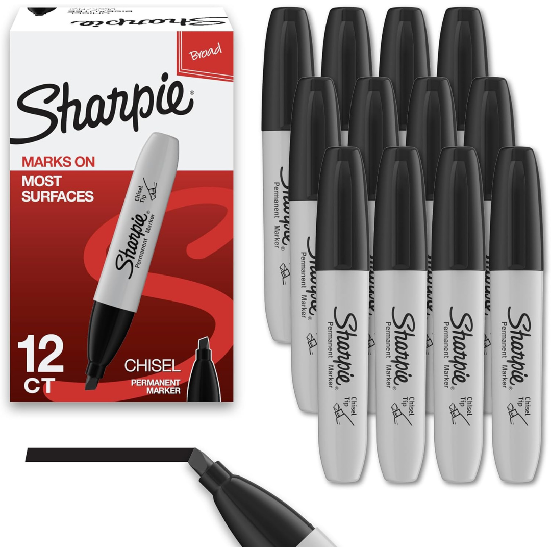 12-Count Sharpie Chisel Tip Permanent Markers