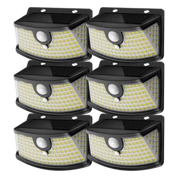 6-Pack 120-LED Solar Motion Sensor Lights With Reflector