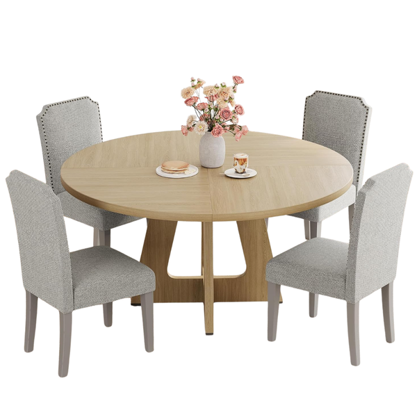 47" Round Kitchen Dining Table With Cross Pedestal Base (No Chairs)