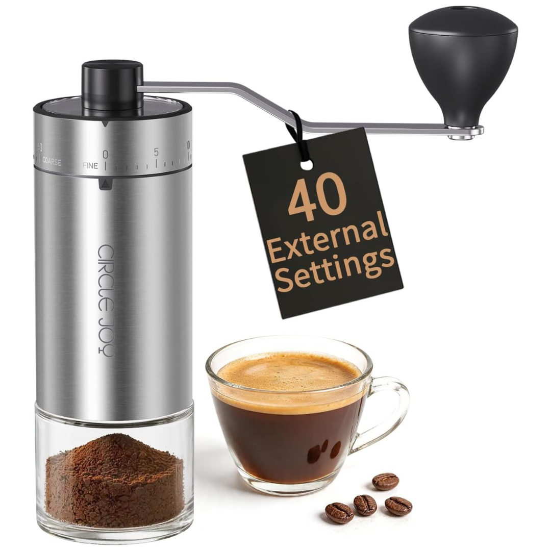 CIRCLE JOY Mini Manual Coffee Grinder W/ 40 Settings