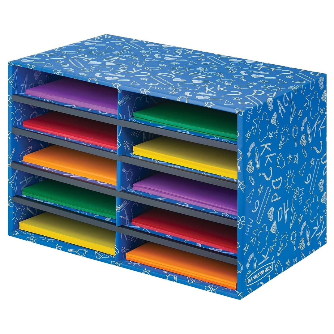 19.5" X 12.375" Bankers Box 10-Compartment Mail Sorter