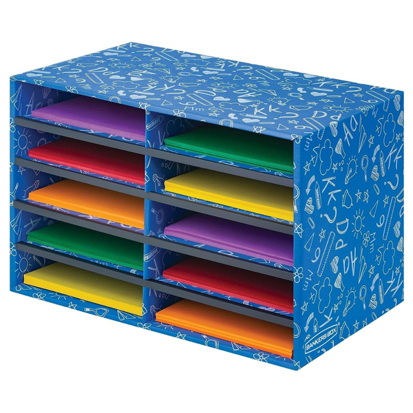 19.5" X 12.375" Bankers Box 10-Compartment Mail Sorter