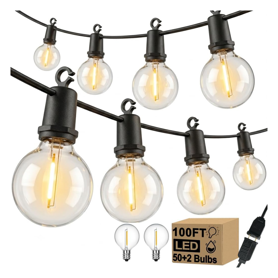 8-Pack 100FT LED Outdoor String Lights