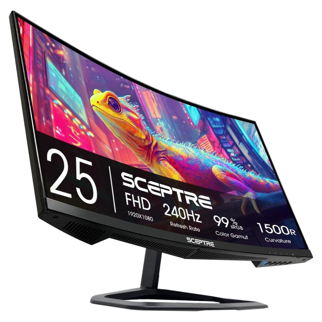 24.5" Sceptre Curved FHD 240Hz 1ms Freesync Gaming Monitor W/Built-in Speakers