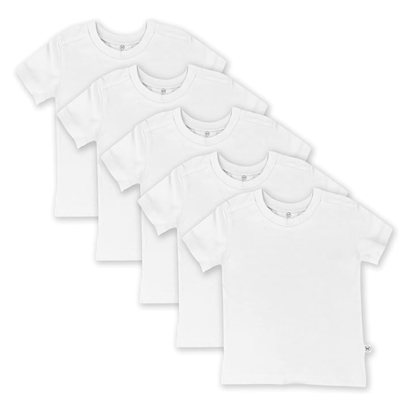 5-Pack HonestBaby Unisex Baby Cotton Short Sleeve T-Shirts