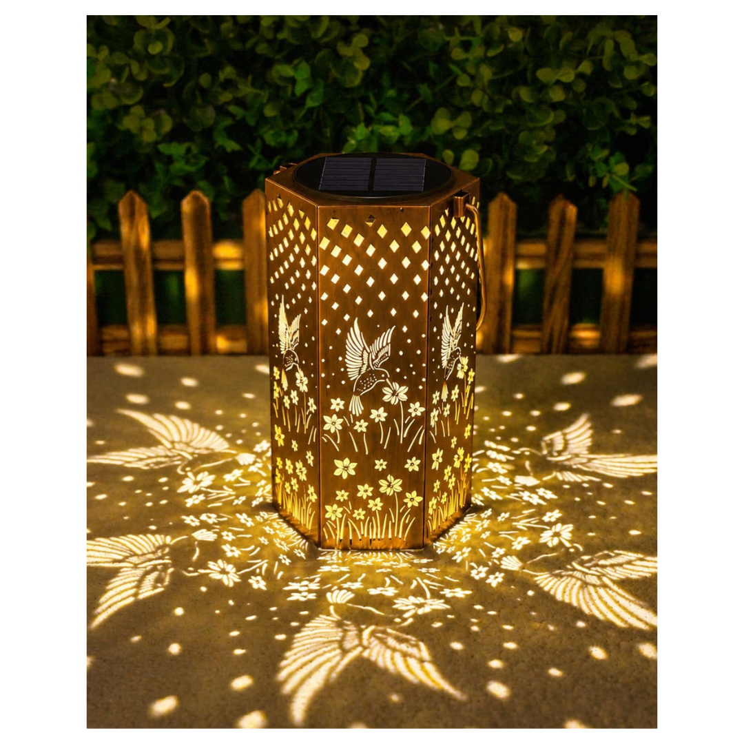 7" Eandisom Hummingbird Solar Lantern Outdoor Hanging Light