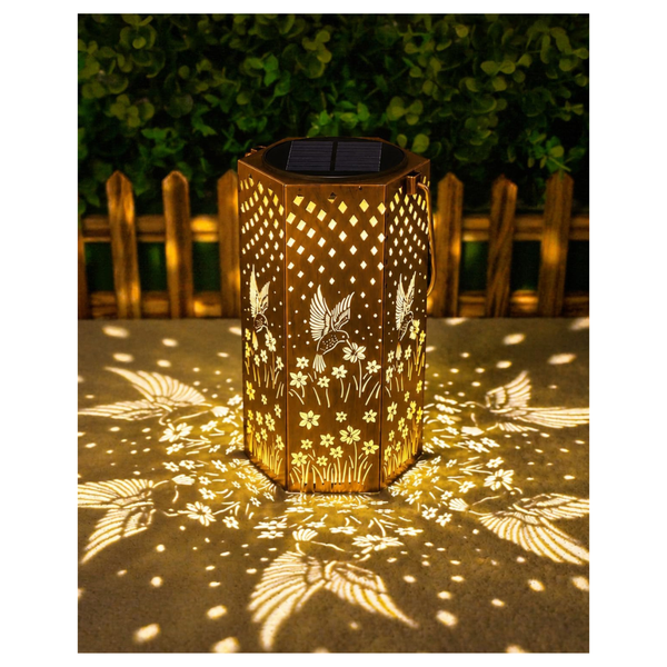 7" Eandisom Hummingbird Solar Lantern Outdoor Hanging Light