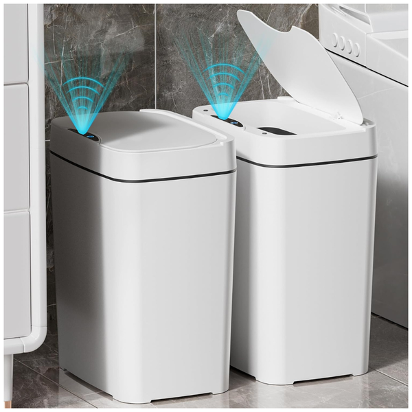 2-Pack 2.7-Gal Motion Sensor Automatic Smart Trash Can W/ Lid (2 Colors)