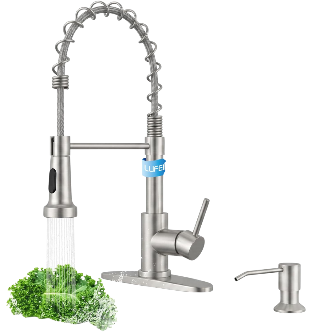 Lufeidra Pull-Down Kitchen Faucet With Soap Dispenser