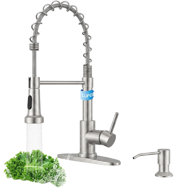 Lufeidra Pull-Down Kitchen Faucet With Soap Dispenser