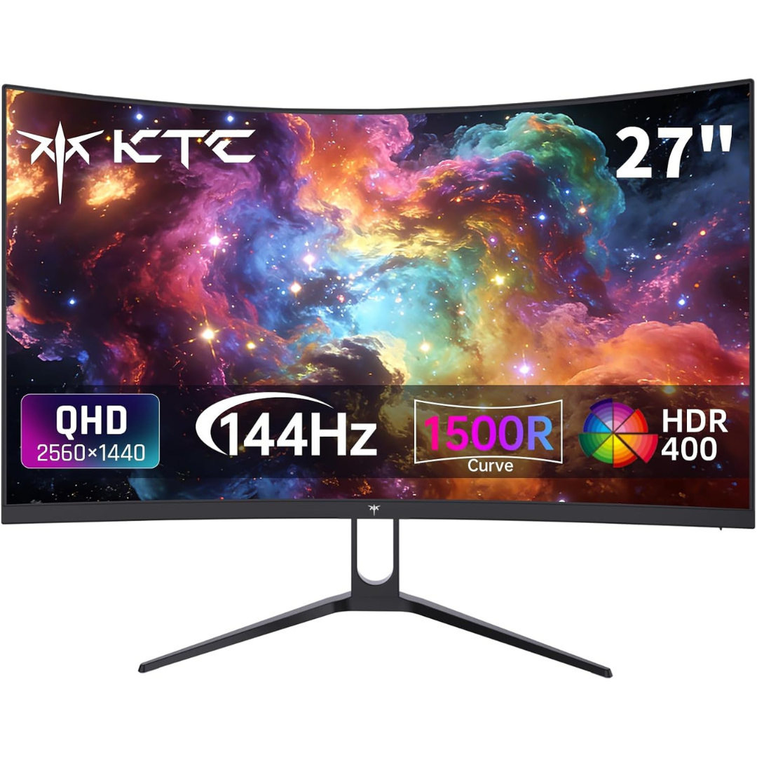 27" KTC H27S5C Curved WQHD 144Hz 5ms HDR HVA Freesync And G-SYNC Compatible Gaming Monitor