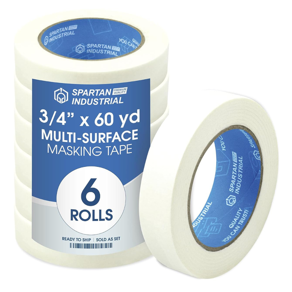 6-Count Spartan Industrial 0.75" X 60 Yd Masking Tape Rolls