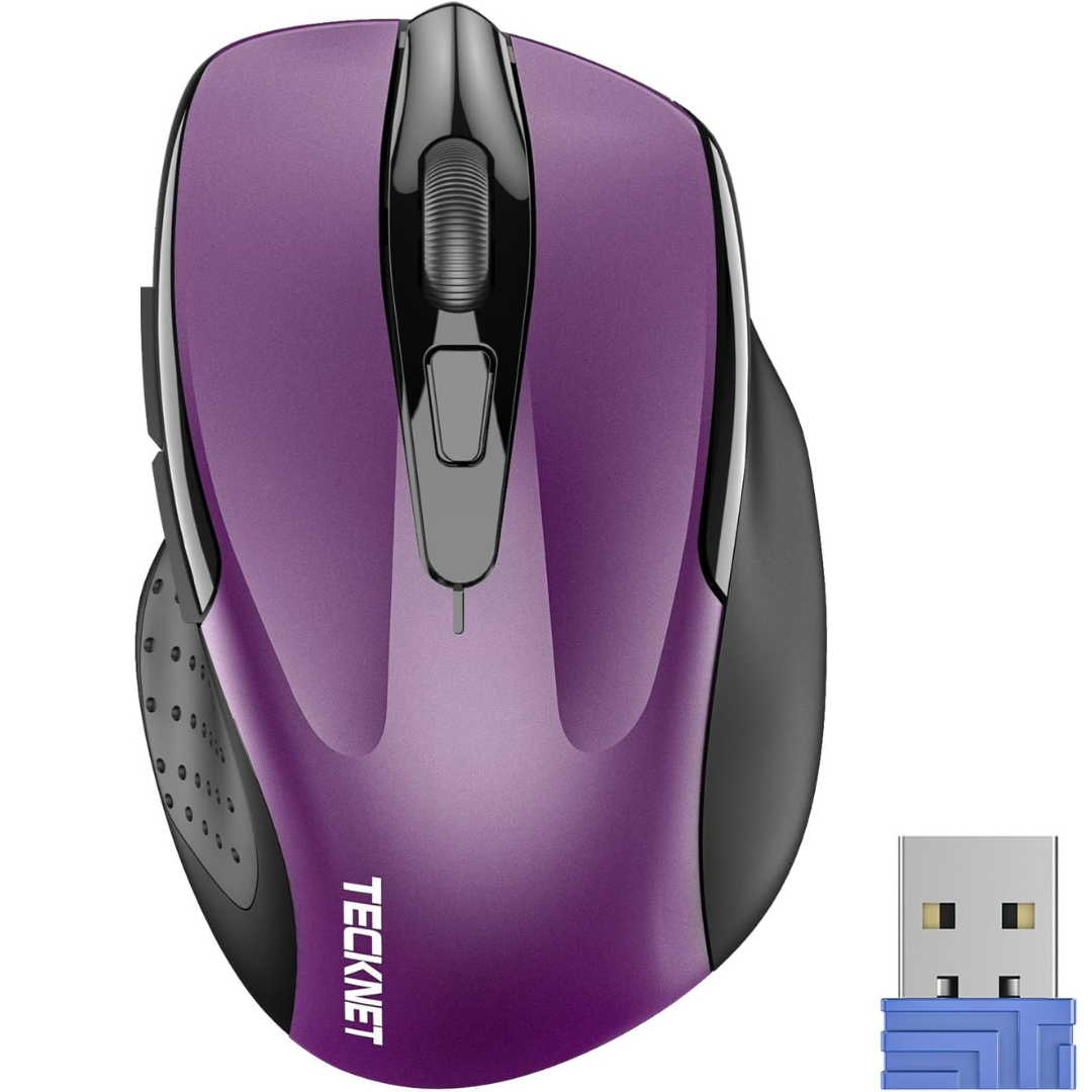 TeckNet 2600 DPI Ergonomic Wireless Optical Mouse w/ 6 Buttons