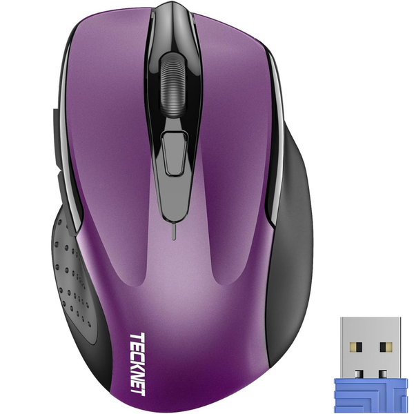 TeckNet 2600 DPI Ergonomic Wireless Optical Mouse w/ 6 Buttons