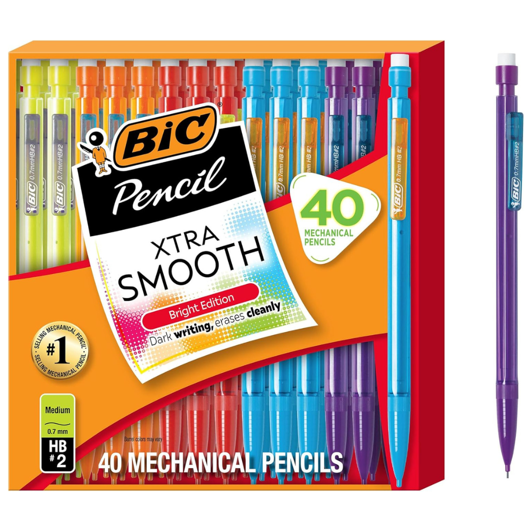40-Count BIC Xtra Smooth 0.7 Mm Mechanical Pencil W/ Erasers