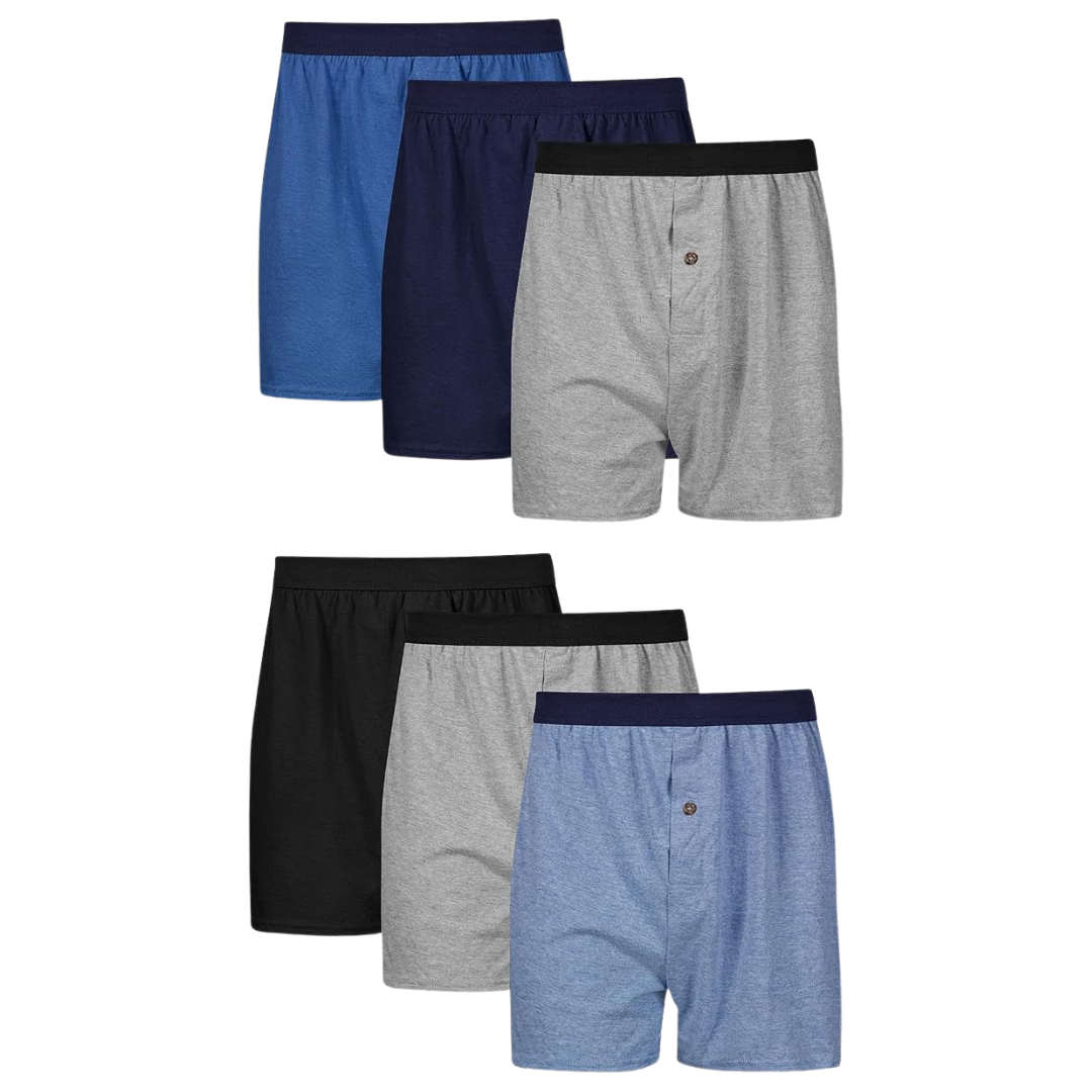 6-Pack Hanes Men's Cool And Breathable Cotton Knit Underwear Boxer Briefs