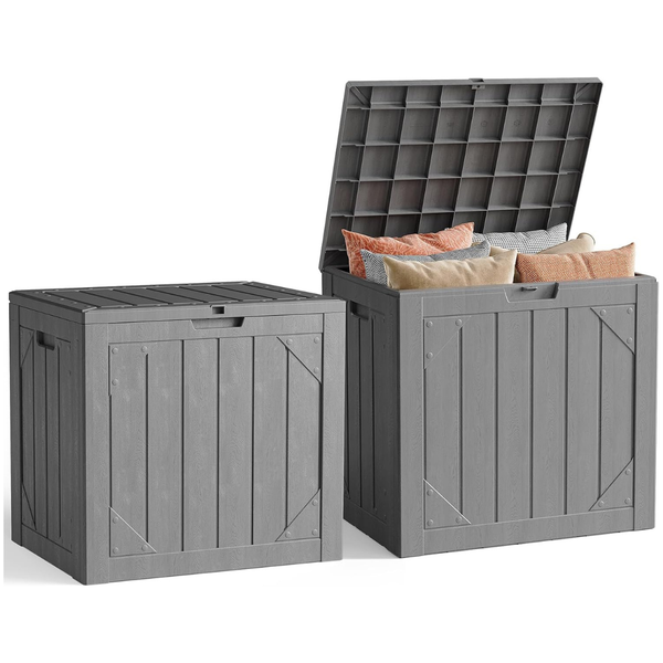 2-Pack 30 Gallon Outdoor Storage Box & Deck Bench