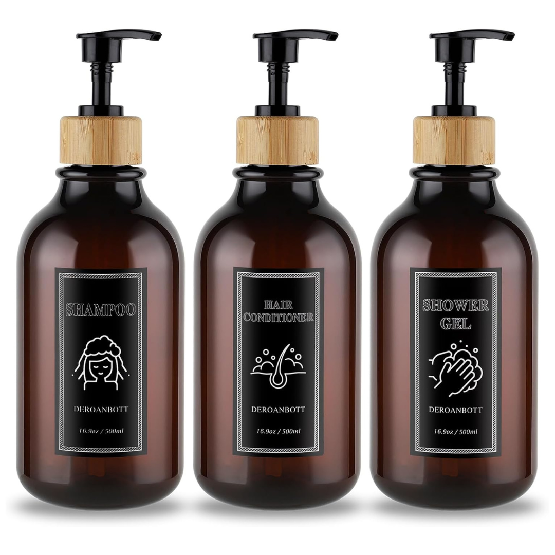 16.9 oz Deroanbott Shampoo & Conditioner Pump Dispenser