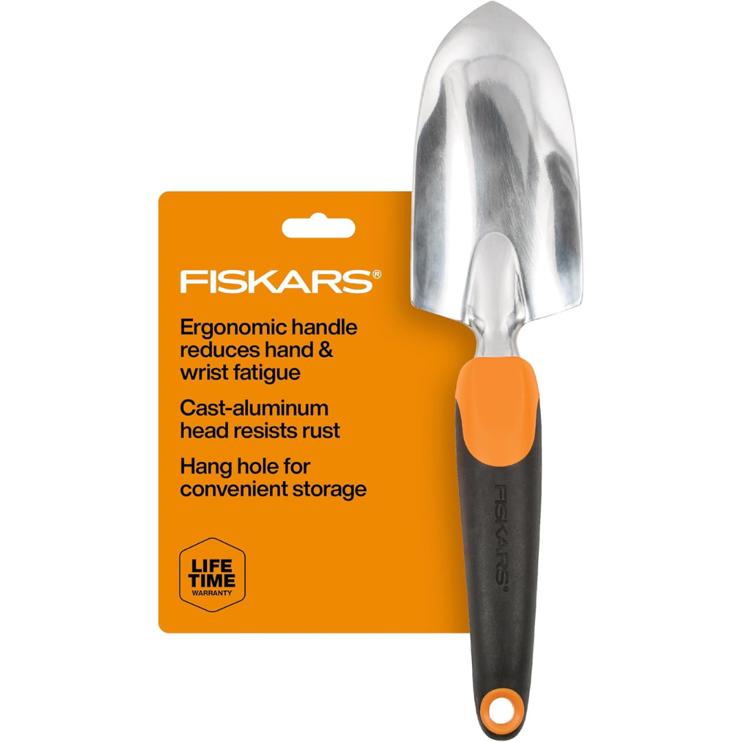 Fiskars 12'' Heavy Duty Ergo Garden Trowel W/ Hanging Hole