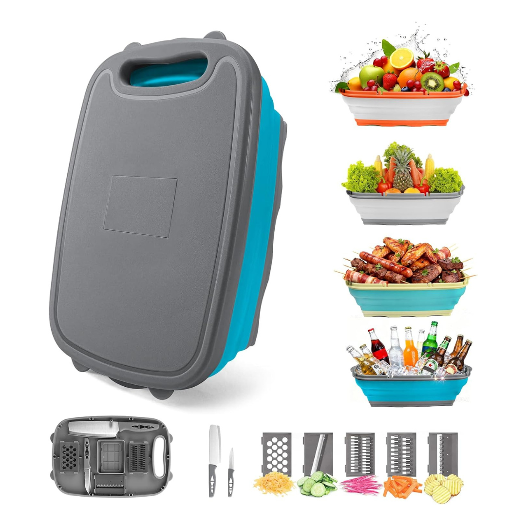 9-In-1 Gintan Collapsible Multi Chopping Camping Cutting Board (3 Colors)