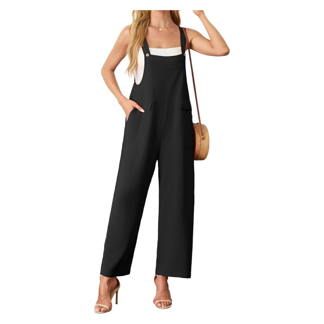 Women's Boho Wide Leg Sleeveless Jumpsuit W/ Pockets