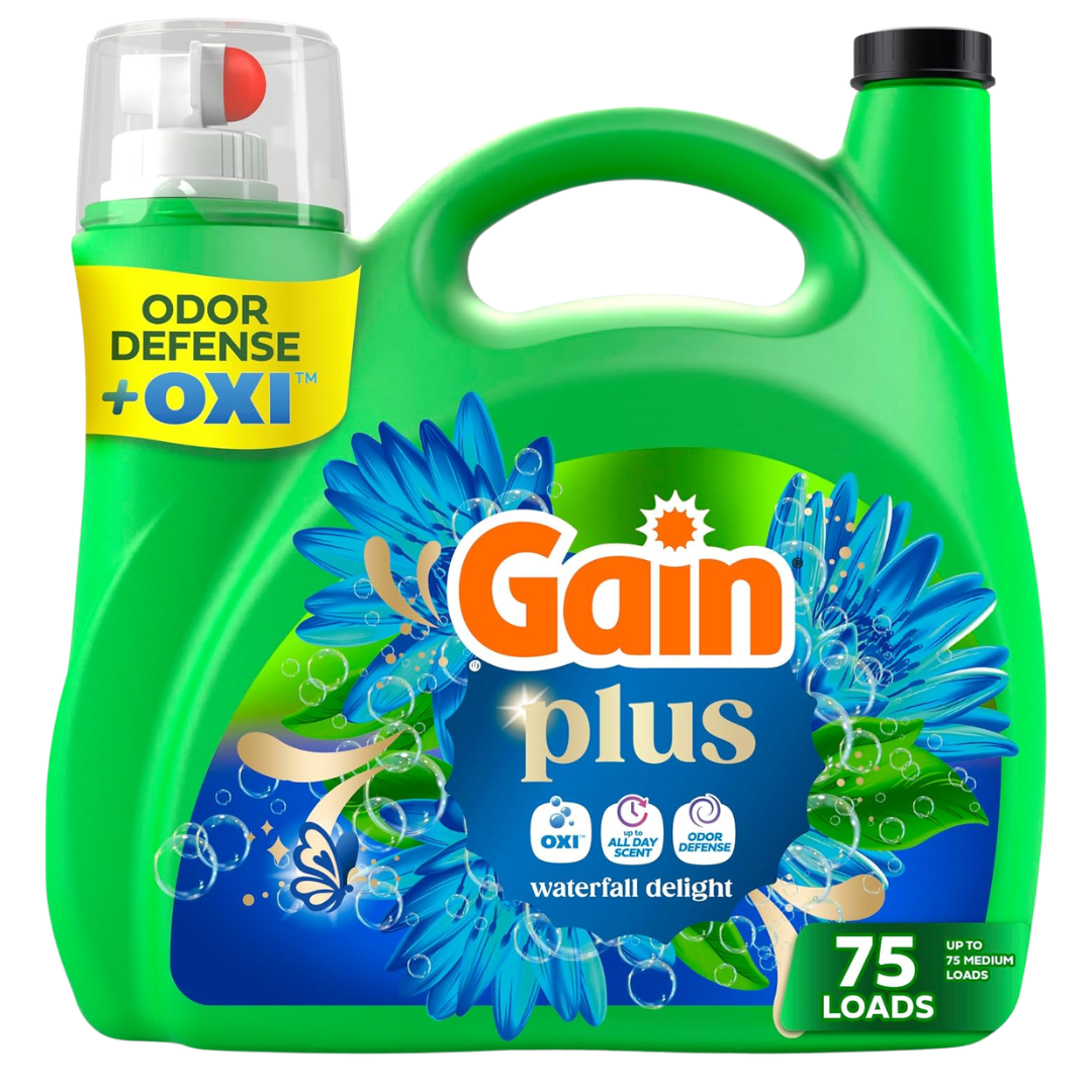 99-Oz Gain Plus Liquid Laundry Detergent (75 Loads, Waterfall Delight)