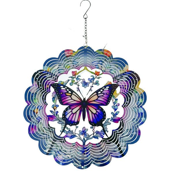 Eandisom 12" 3D Hanging Butterfly Outdoor Wind Spinner