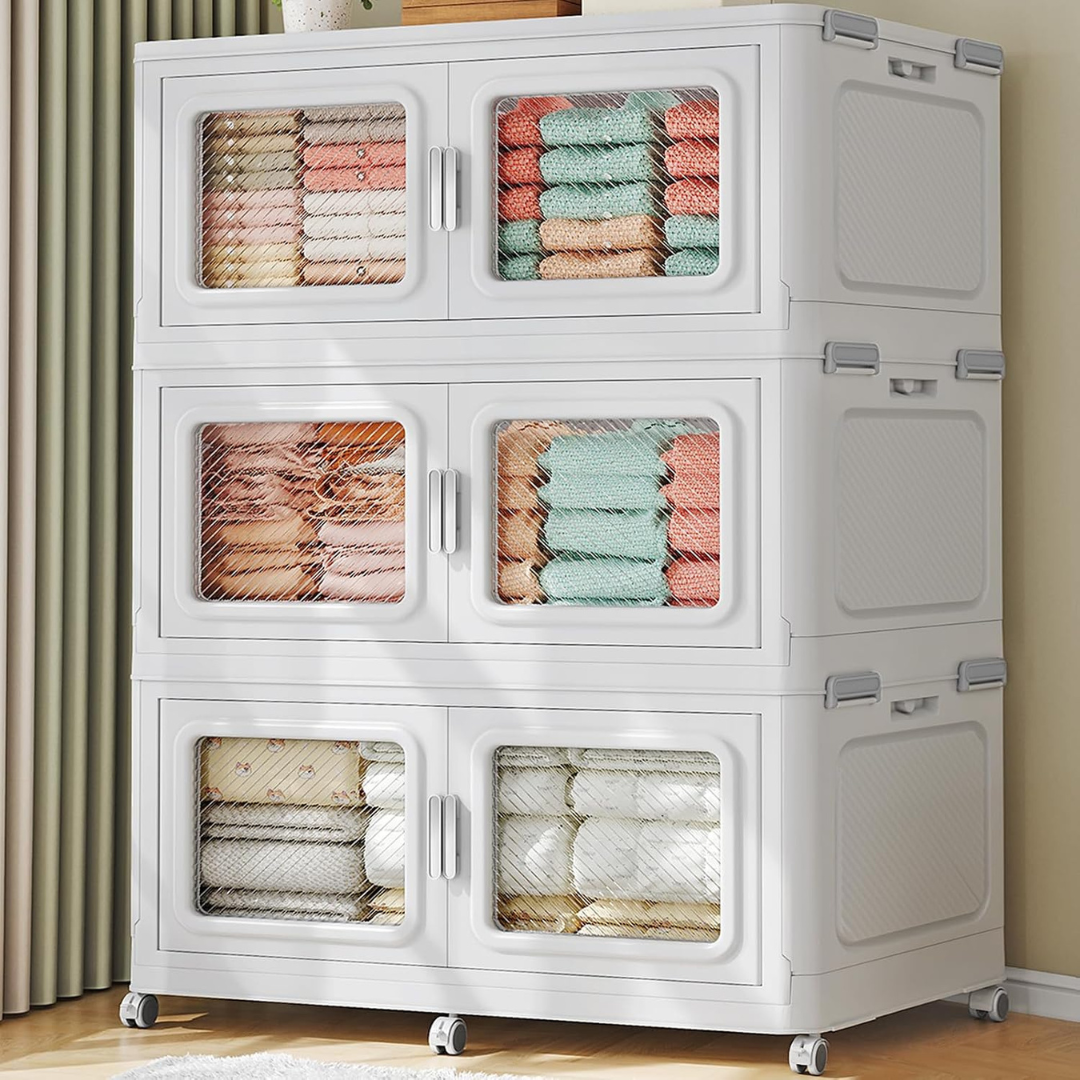 3-Pack BROVIEW 660 Qt Stackable Storage Bin With Lid