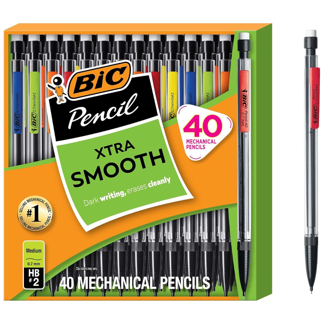 40-Count BIC Xtra-Smooth Mechanical Pencil, Medium Point (0.7 Mm)