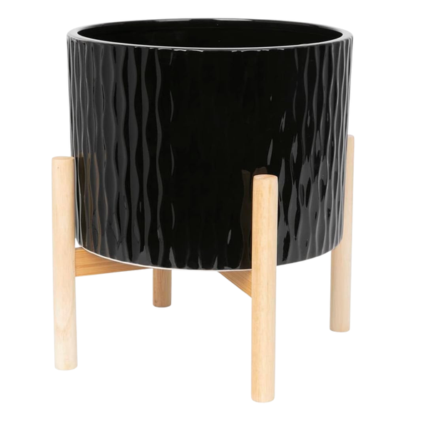 10" LaDoVita Ceramic Planter With Stand