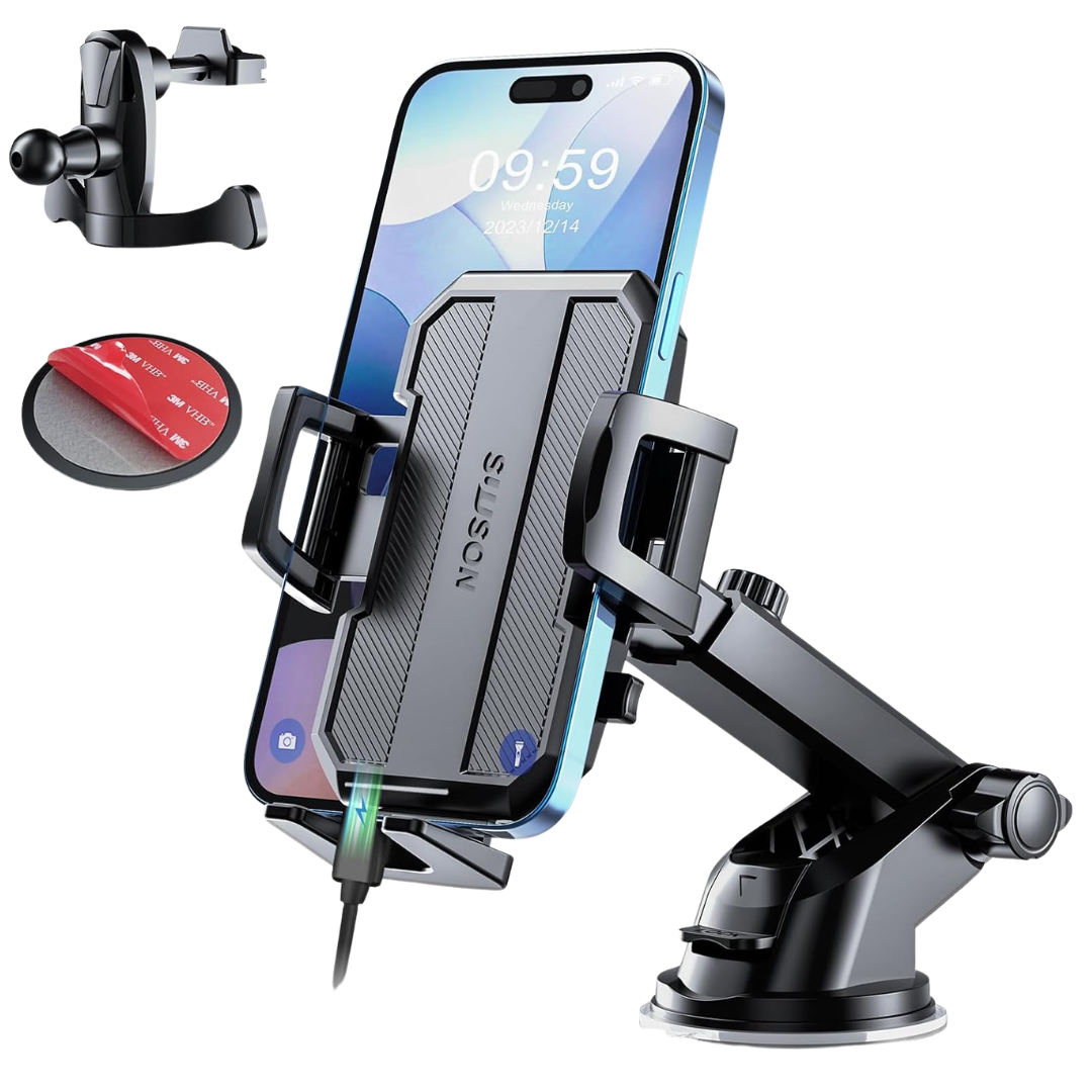 Suuson Upgraded 3-in-1 Car Phone Holder Mount With Powerful Suction