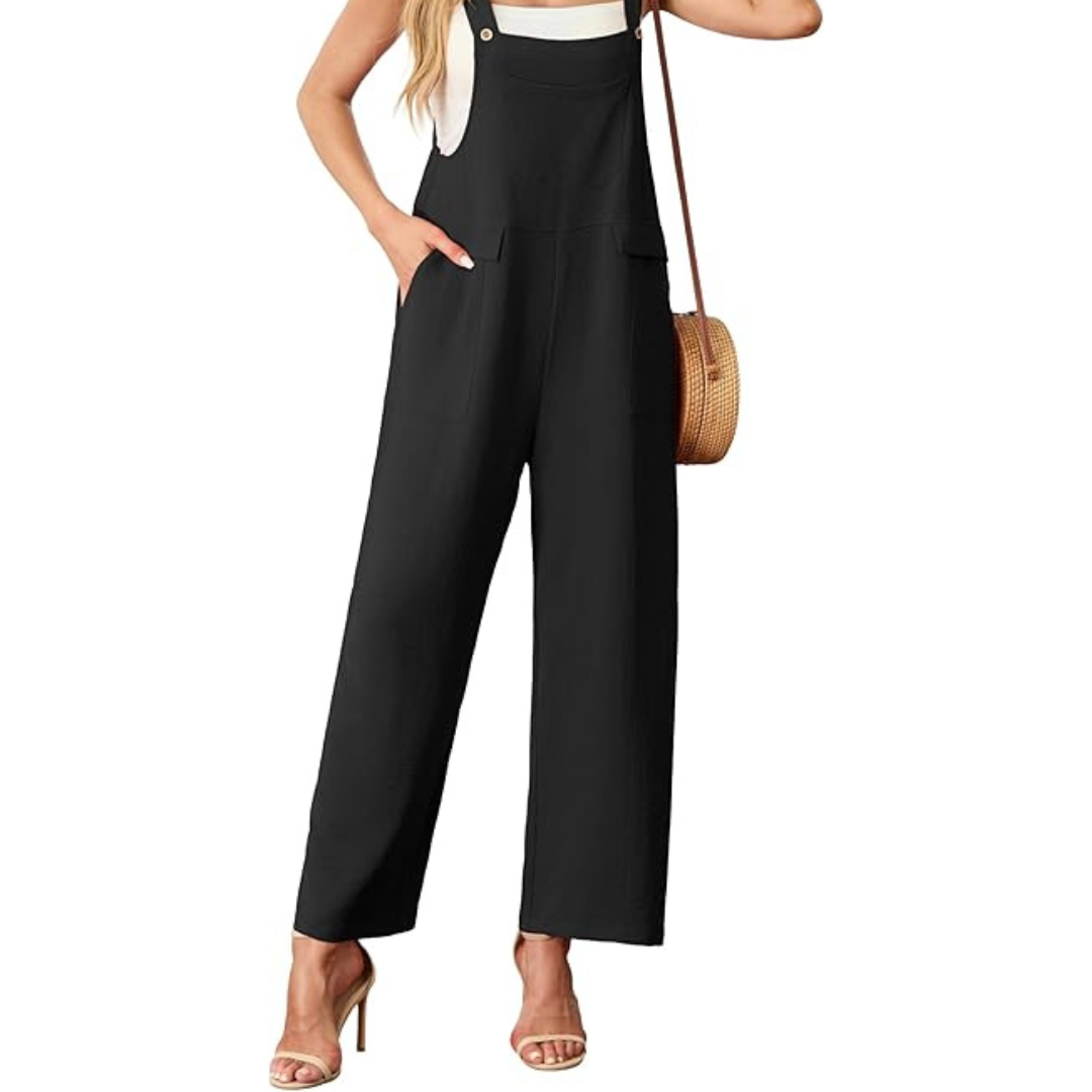 Women's Boho Wide Leg Sleeveless Jumpsuit w/ Pockets