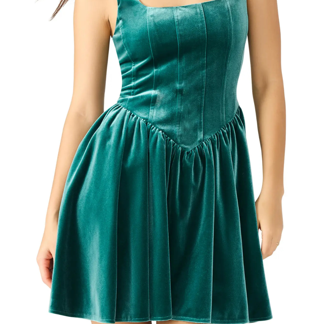 Steve Madden Women's Ray Corset Velvet Minidress