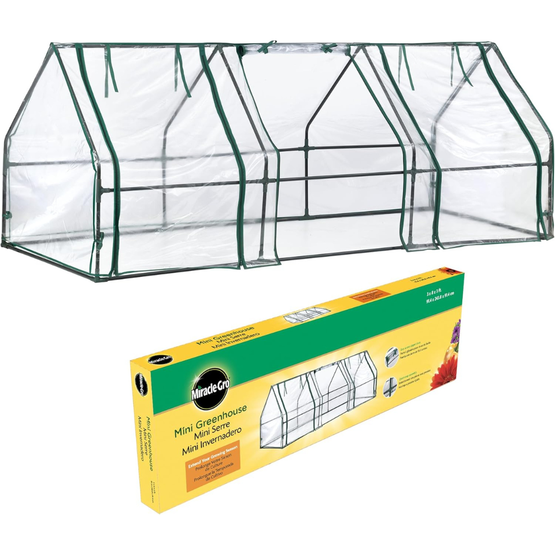 3 x 8 x 3ft Miracle-Gro Outdoor Mini Greenhouse with PVC Cover
