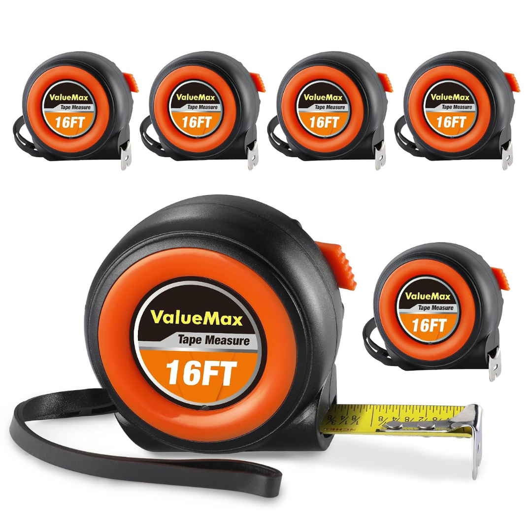 6-Pack 16ft ValueMax Retractable Auto-Lock Tape Measure