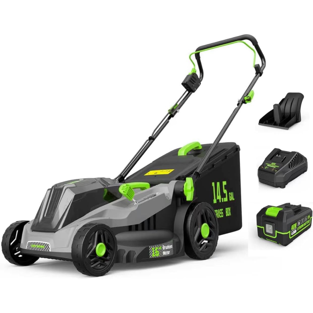 Electric 40V 16" Cordless 5-Position Height Adjustment Lawn Mower
