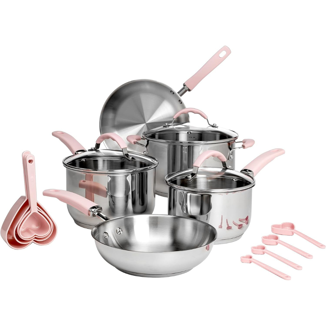 10-Piece Paris Hilton Stainless Steel Pots and Pans Set