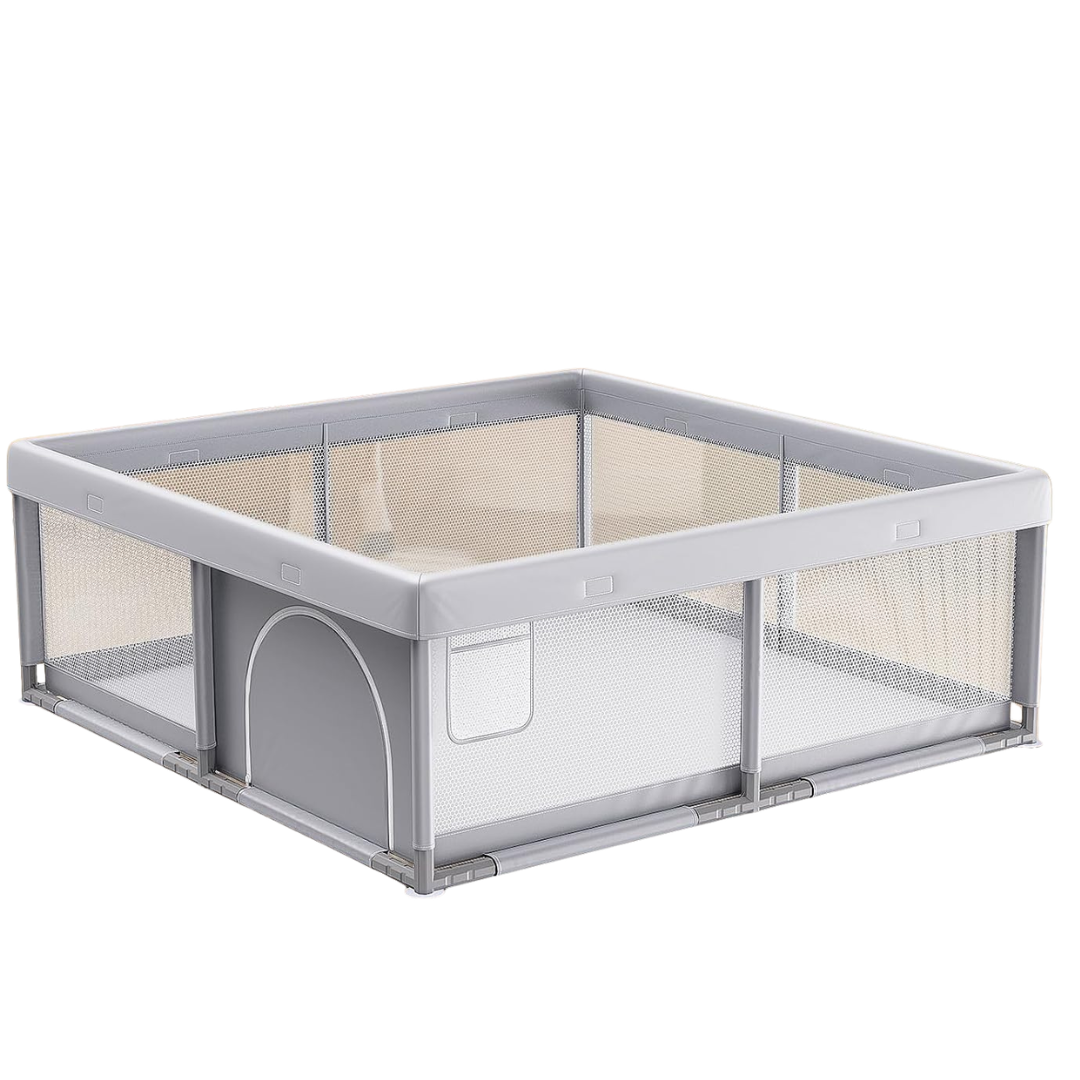 50" x 50" Playpen w/ Breathable Mesh & Safety Fence