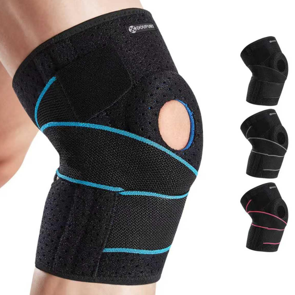 Unisex Breathable Arc-Shaped Knee Brace (Blue & Black)