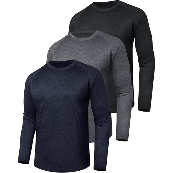3-Pack Men's UV Sun Protection Quick-Dry Moisture T-Shirts