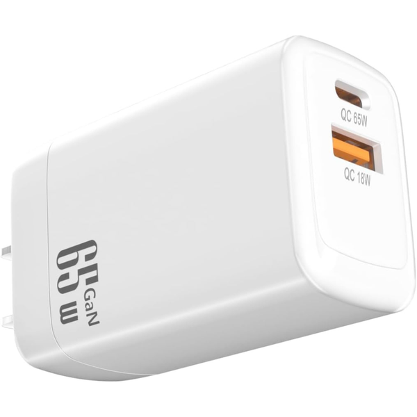 65W Compact 2-Port Foldable Quick USB C Charger