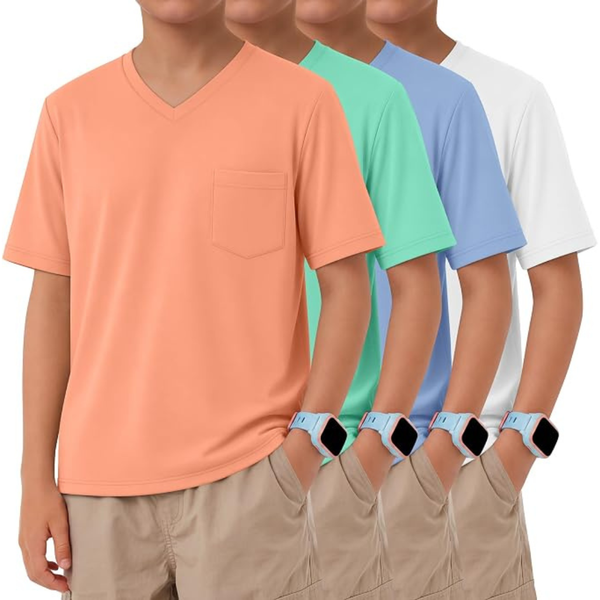 4-Pack Boys' Short Sleeve T-Shirts (various colors) (5-14 Years)